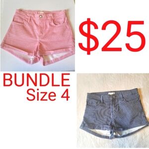 H&M Women's Mid-Rise Striped Shorts Size 4 *BUNDLE OF 2*